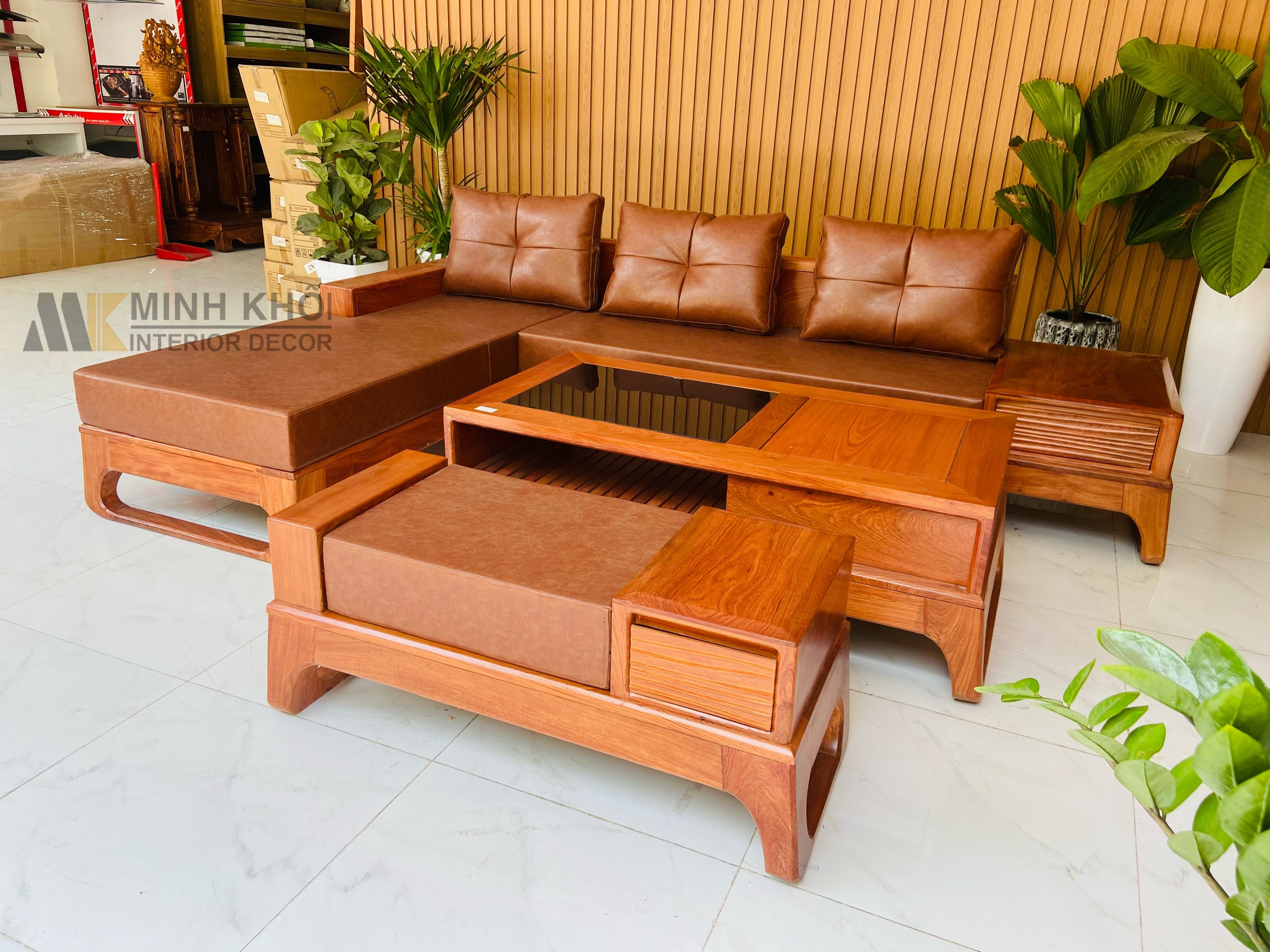 SoFa Gỗ Sồi Sơn Màu Óc Chó - SF950