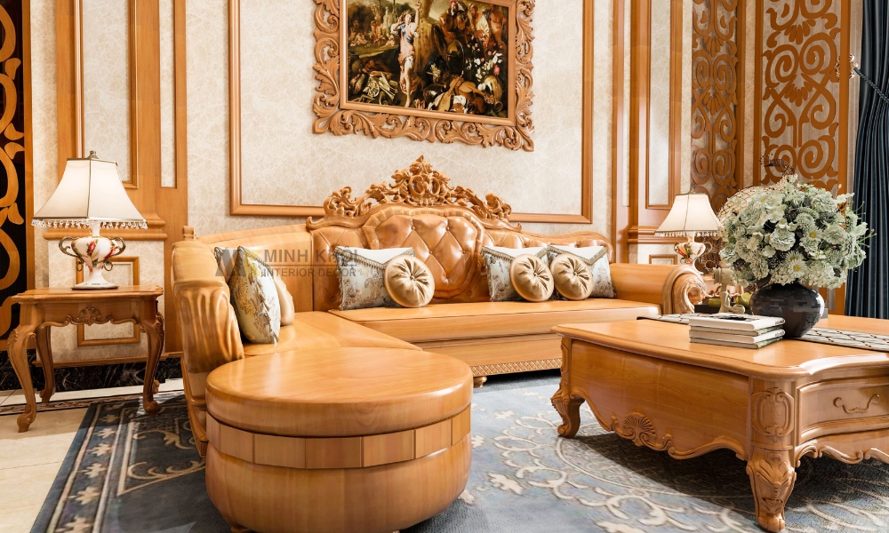 Sofa Gỗ Tân Cổ Điển Đẹp HOT Hiện Nay