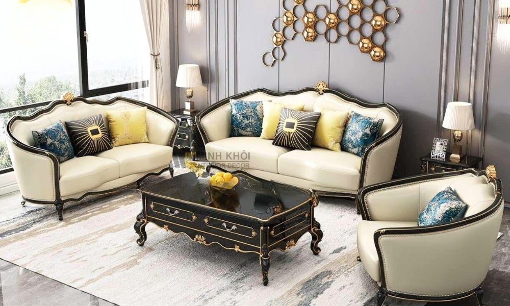 Sofa Gỗ Tân Cổ Điển Đẹp HOT Hiện Nay