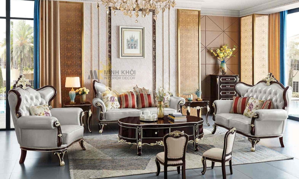 Sofa Gỗ Tân Cổ Điển Đẹp HOT Hiện Nay