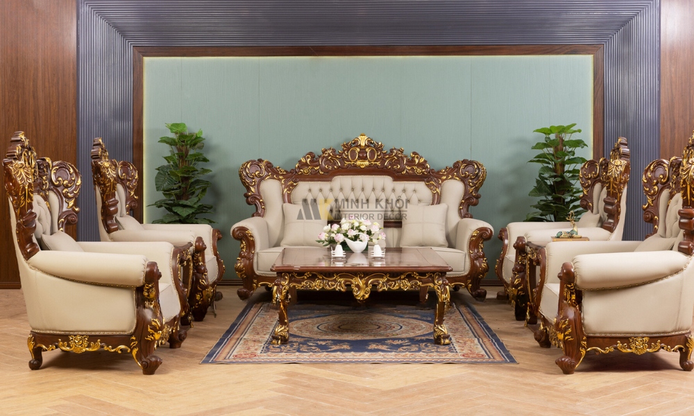 Sofa Gỗ Tân Cổ Điển Đẹp HOT Hiện Nay