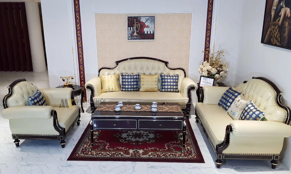 Sofa Gỗ Tân Cổ Điển Đẹp HOT Hiện Nay