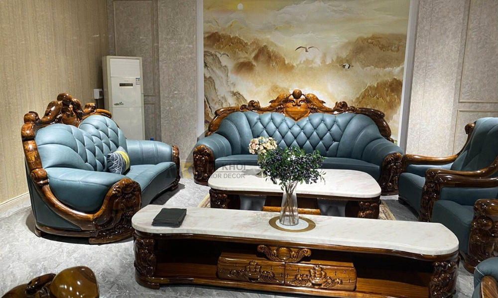 35+ Mẫu Sofa Gỗ Tân Cổ Điển Đẹp HOT Hiện Nay