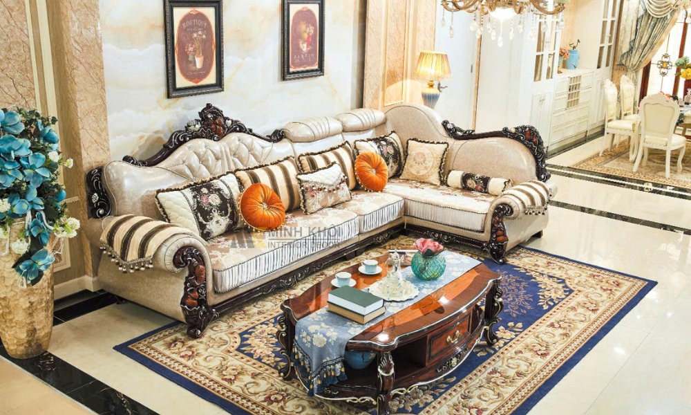 Sofa Gỗ Tân Cổ Điển Đẹp HOT Hiện Nay