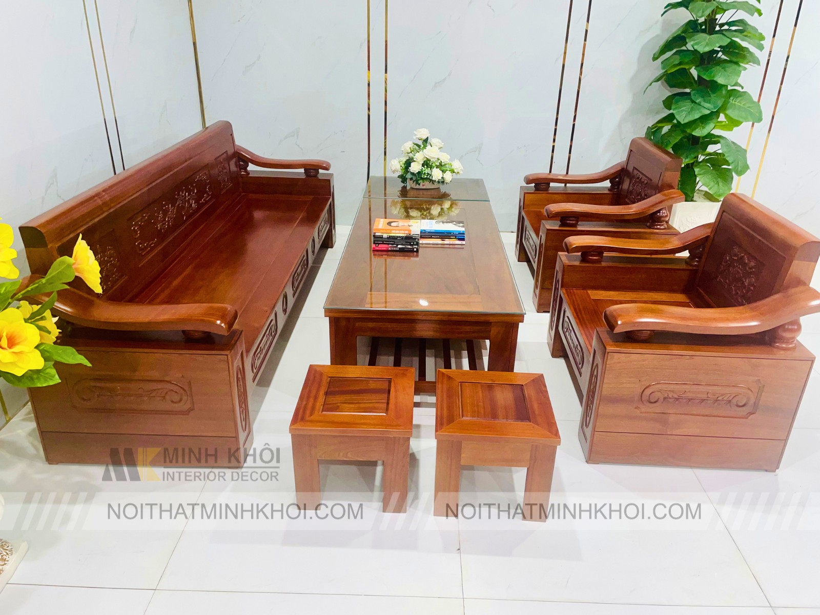 Sofa Gỗ Xoan Đào Đối 7 Món Đẹp - SF971