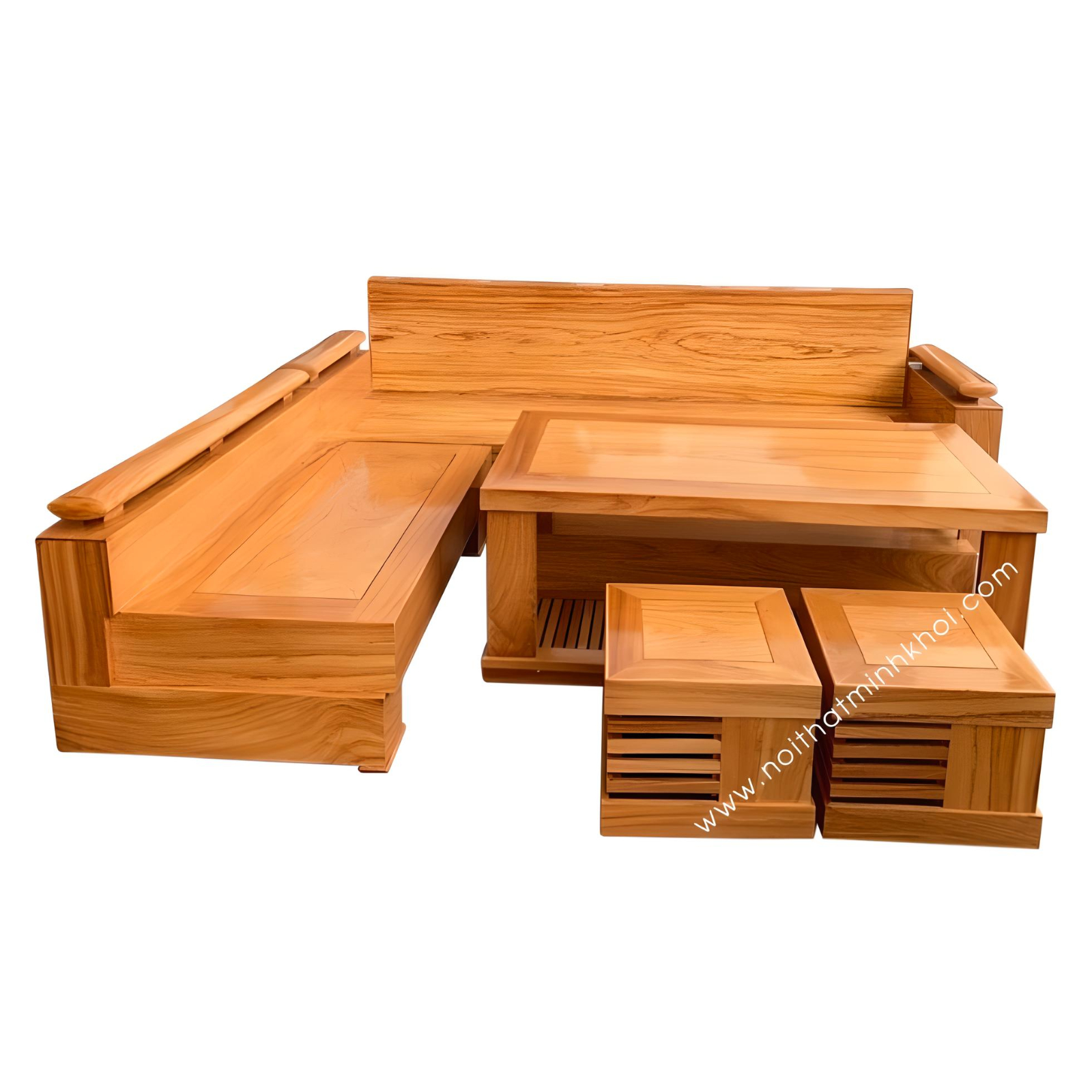 Sofa Góc Gỗ Gõ Đỏ Thiết Kế Đơn Giãn - SF904