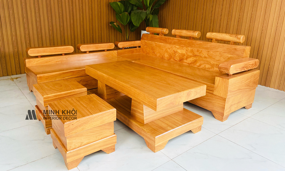 Sofa Góc Gỗ Gõ Đỏ Sang Trọng - SF2012