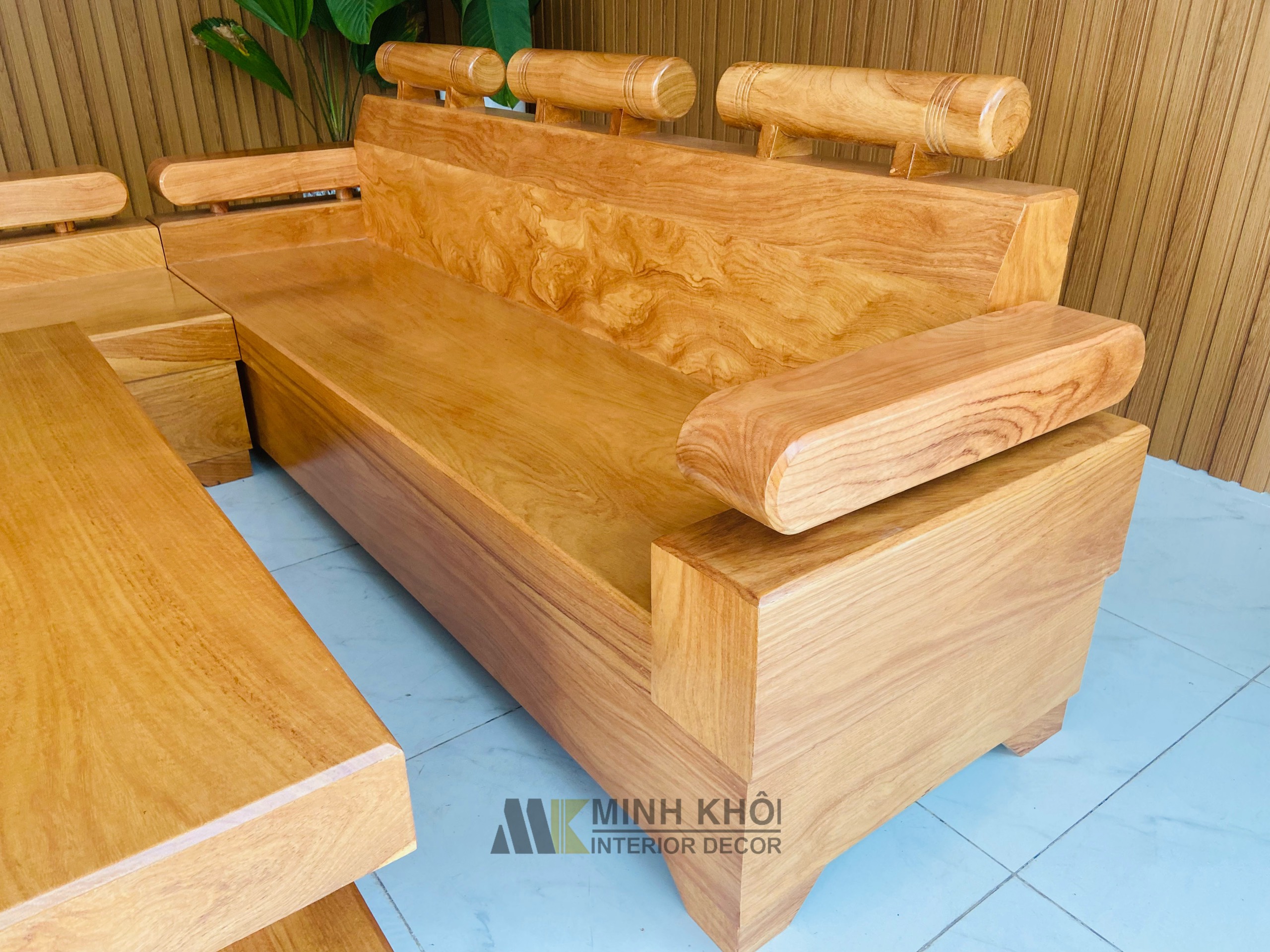 Sofa góc gỗ gõ đỏ - SF2012