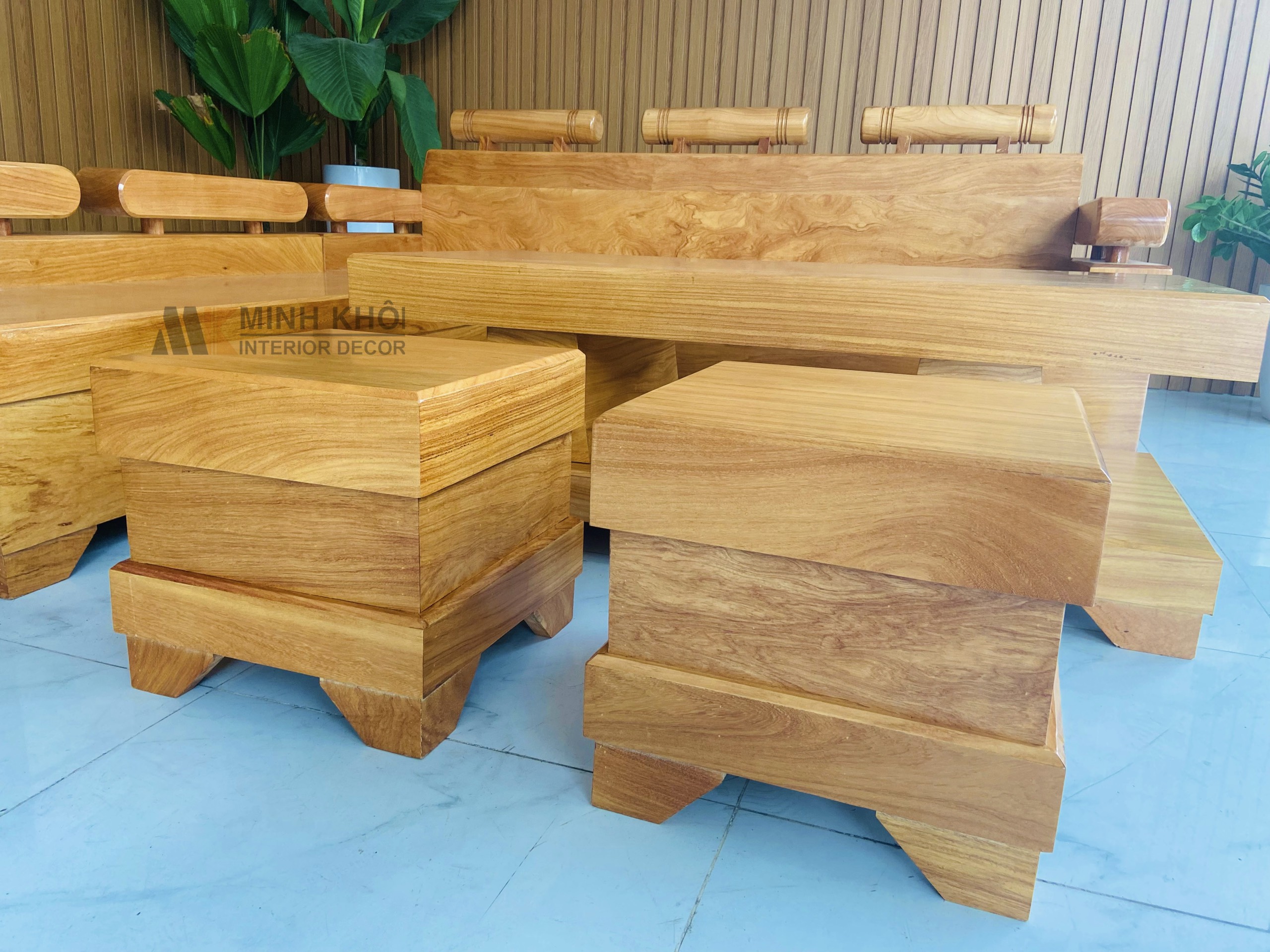 Sofa góc gỗ gõ đỏ - SF2012