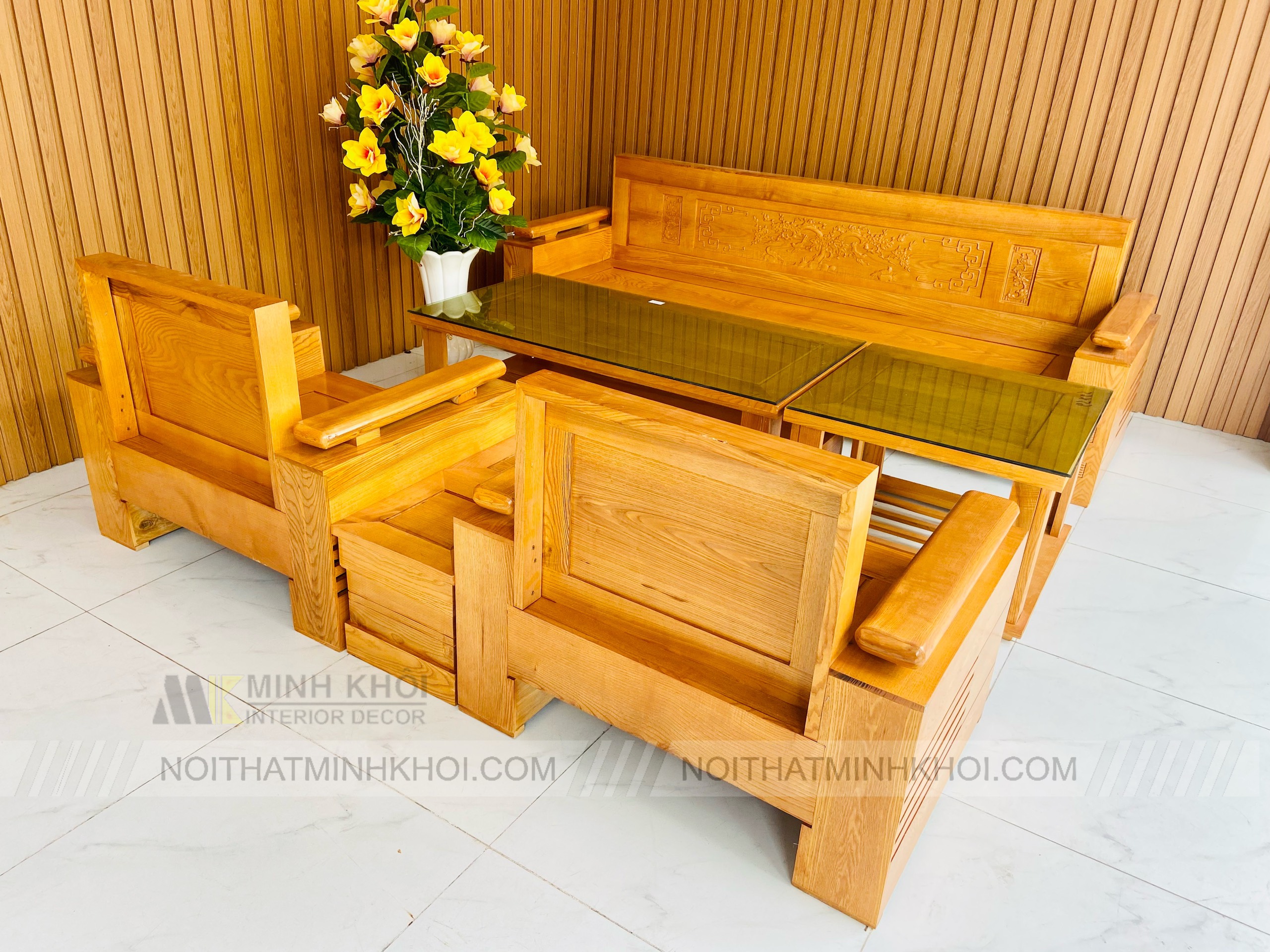 Sofa Sồi Nga Đối 7 Món - SF224G