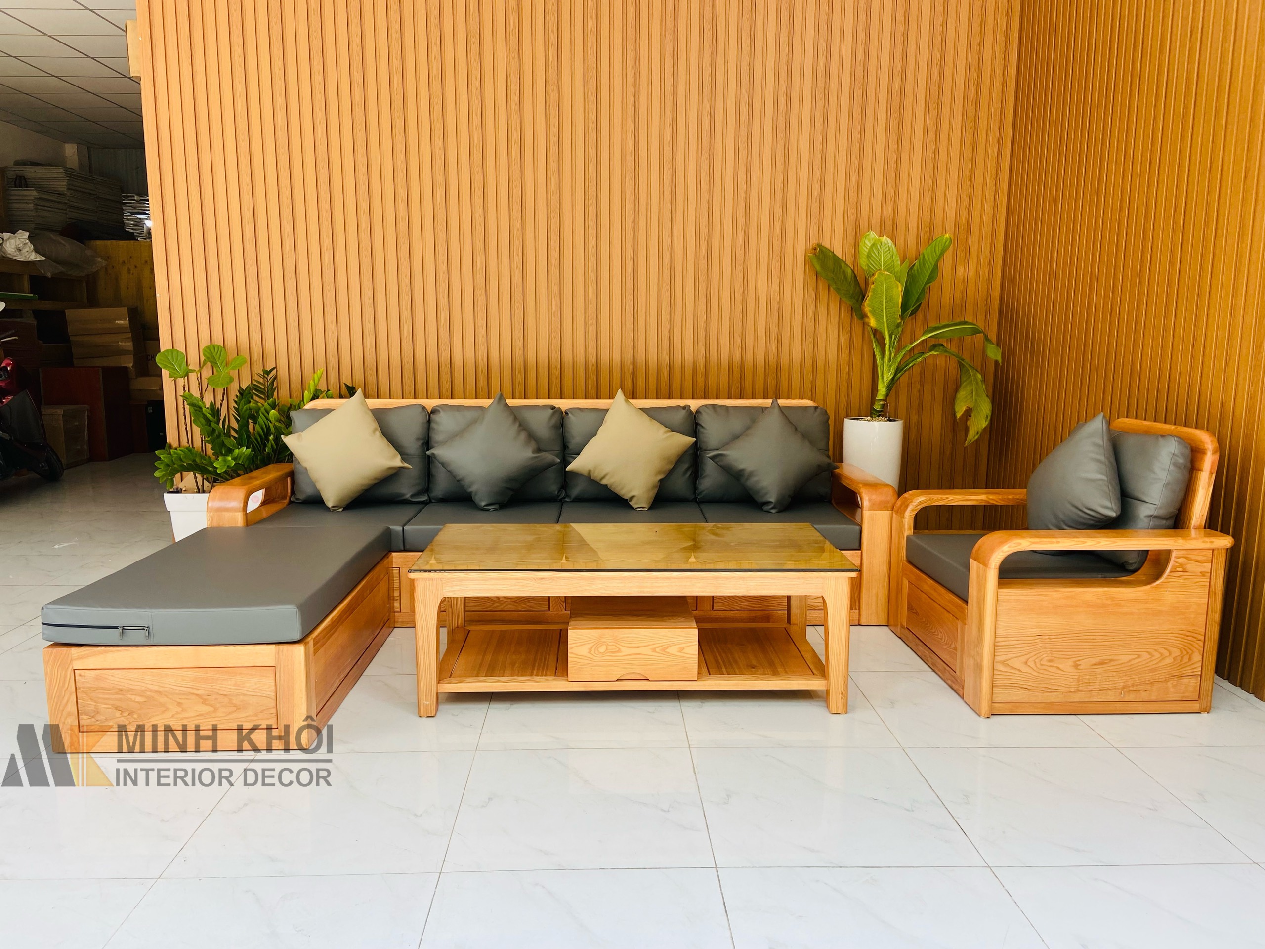 Sofa Sồi Tự Nhiên 4 Món - SF227G