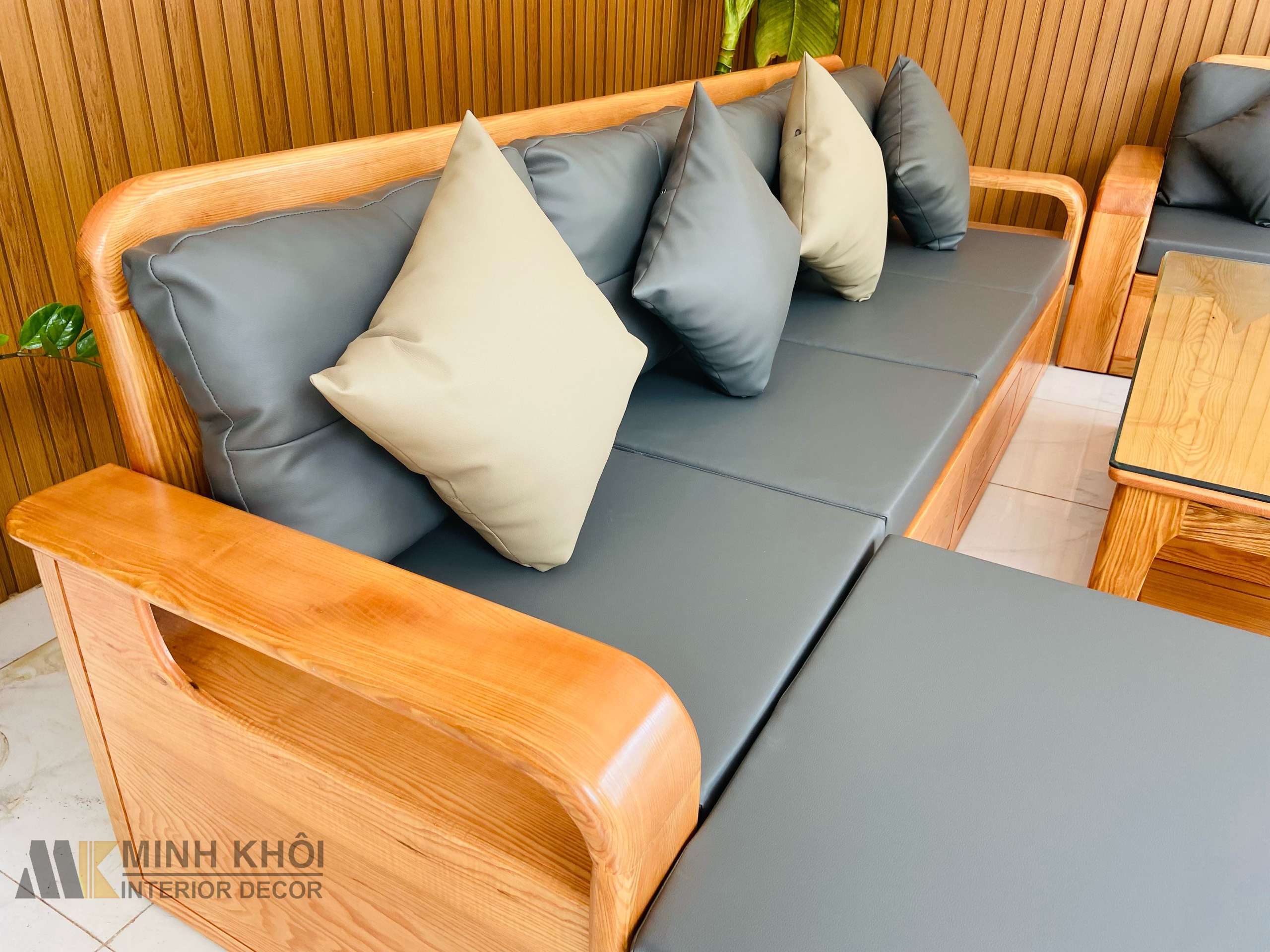 Sofa Sồi Tự Nhiên 4 Món - SF227G