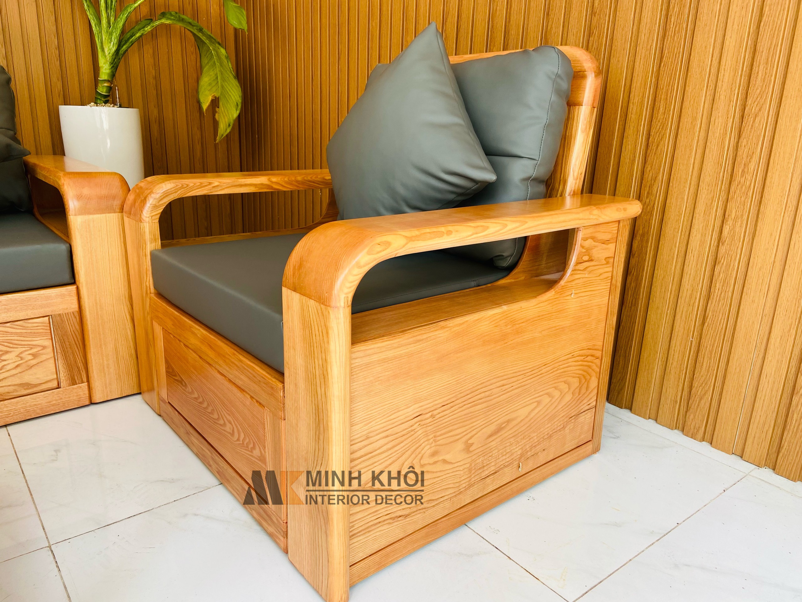 Sofa Sồi Tự Nhiên 4 Món - SF227G