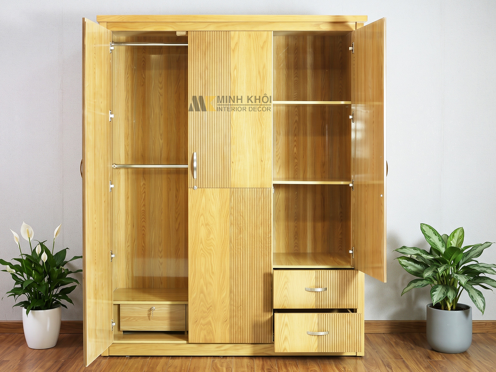 Tủ Quần Áo Gỗ MDF Đẹp 3 Cánh - TA907