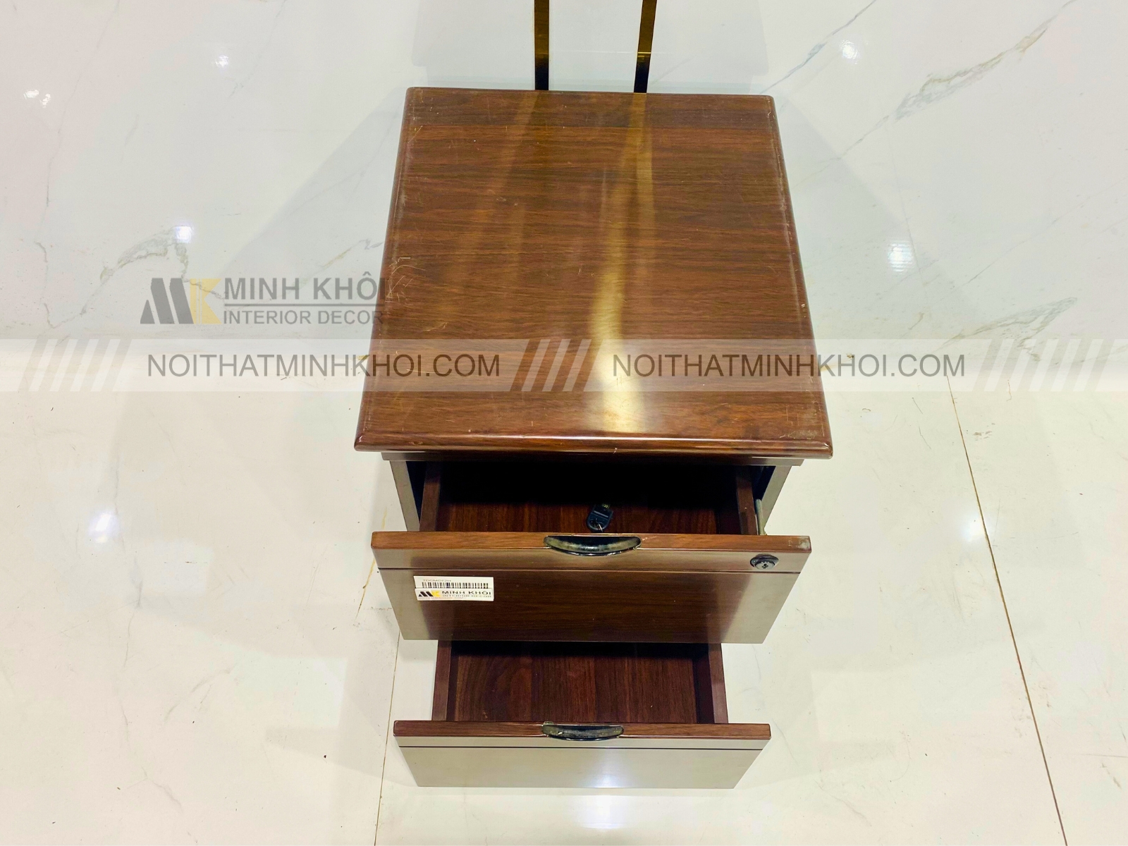 Tab Đầu Giường MDF Vân Gỗ Sồi 2 Hộc - TDG006