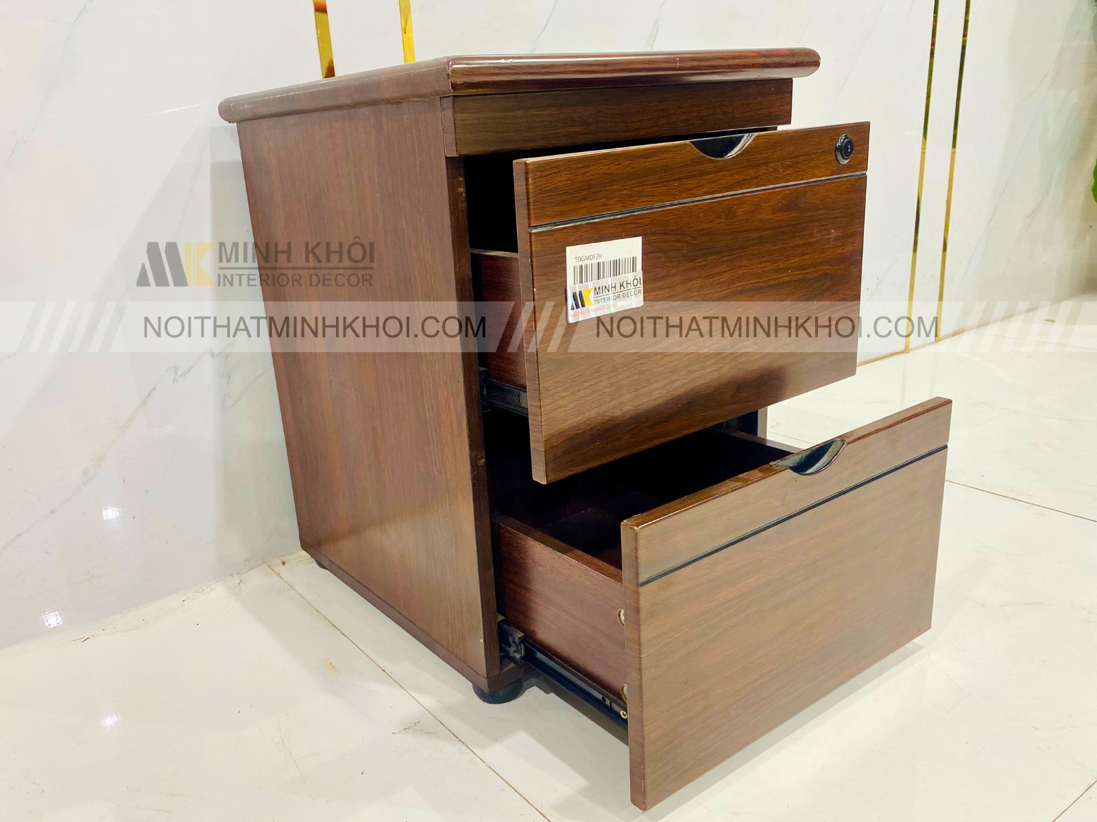 Tab Đầu Giường MDF Vân Gỗ Sồi 2 Hộc - TDG006