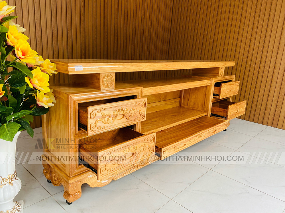 Tại sao kệ tivi gỗ gõ đỏ được ưa chuộng