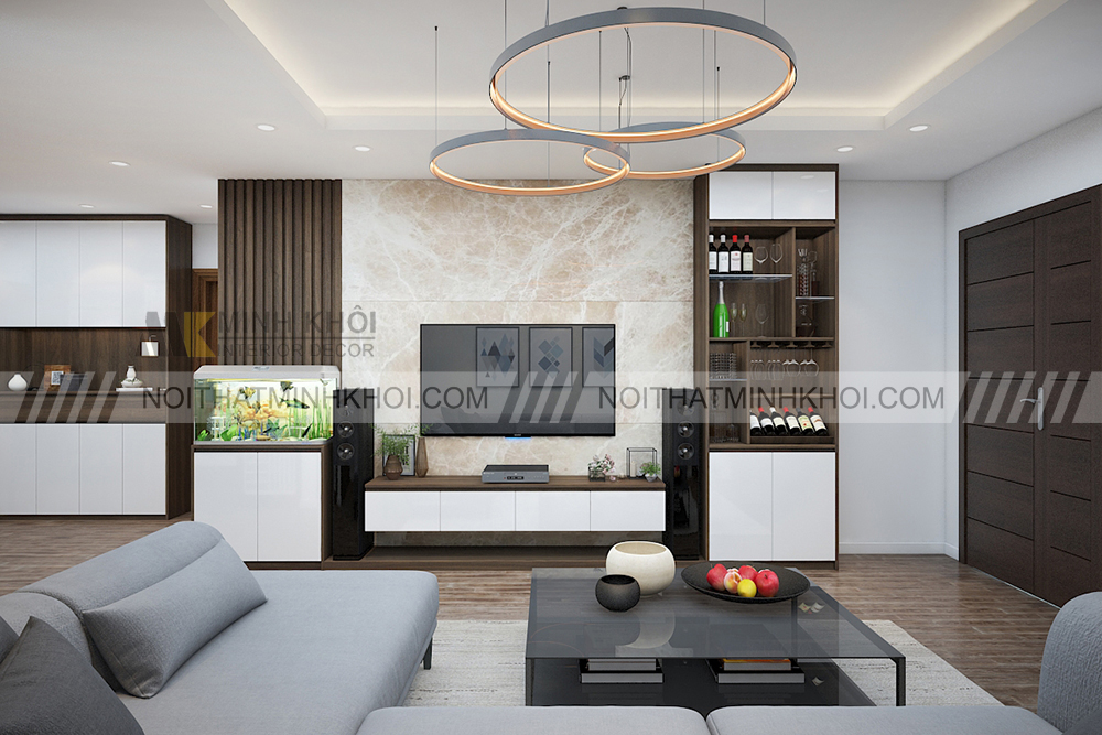 Tại sao nên thiết kế kệ tivi kết hợp tủ trang trí