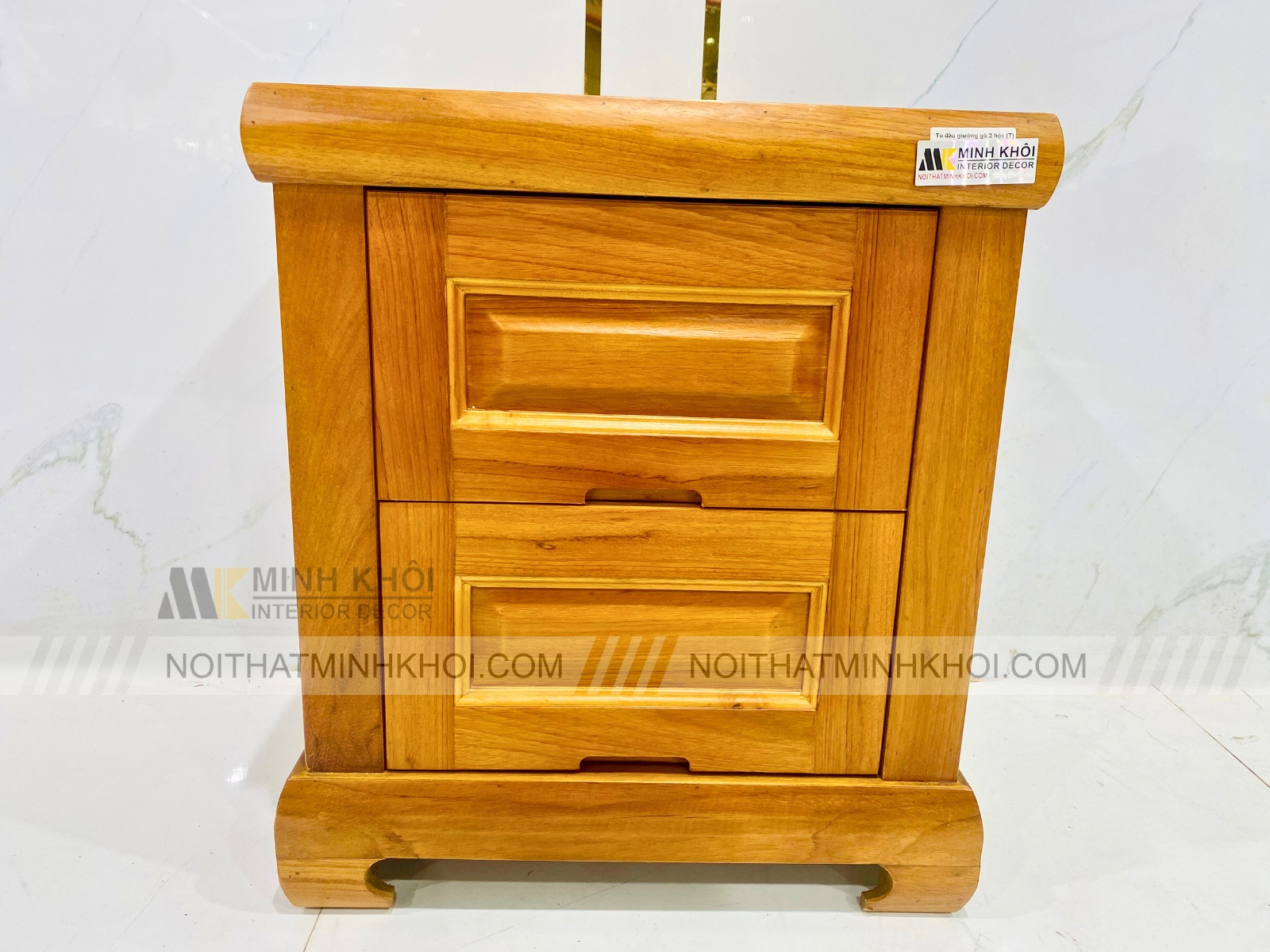 Táp Đầu Giường Gõ Đỏ Hiện Đại 2 Hộc - TDG227