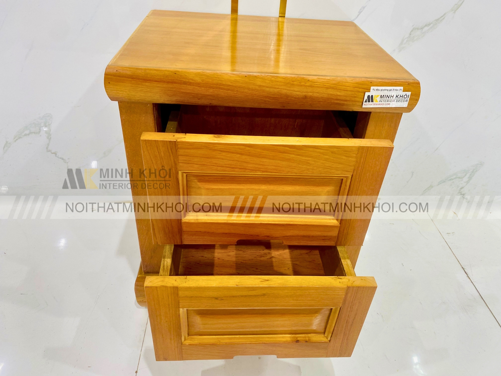 Táp Đầu Giường Gõ Đỏ Hiện Đại 2 Hộc - TDG227