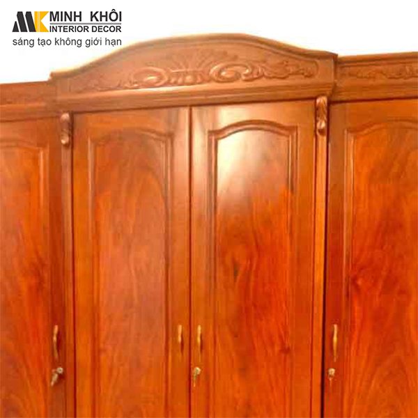 Tủ Quần Áo Gỗ Gõ Đỏ Tân Cổ Điển - TA700
