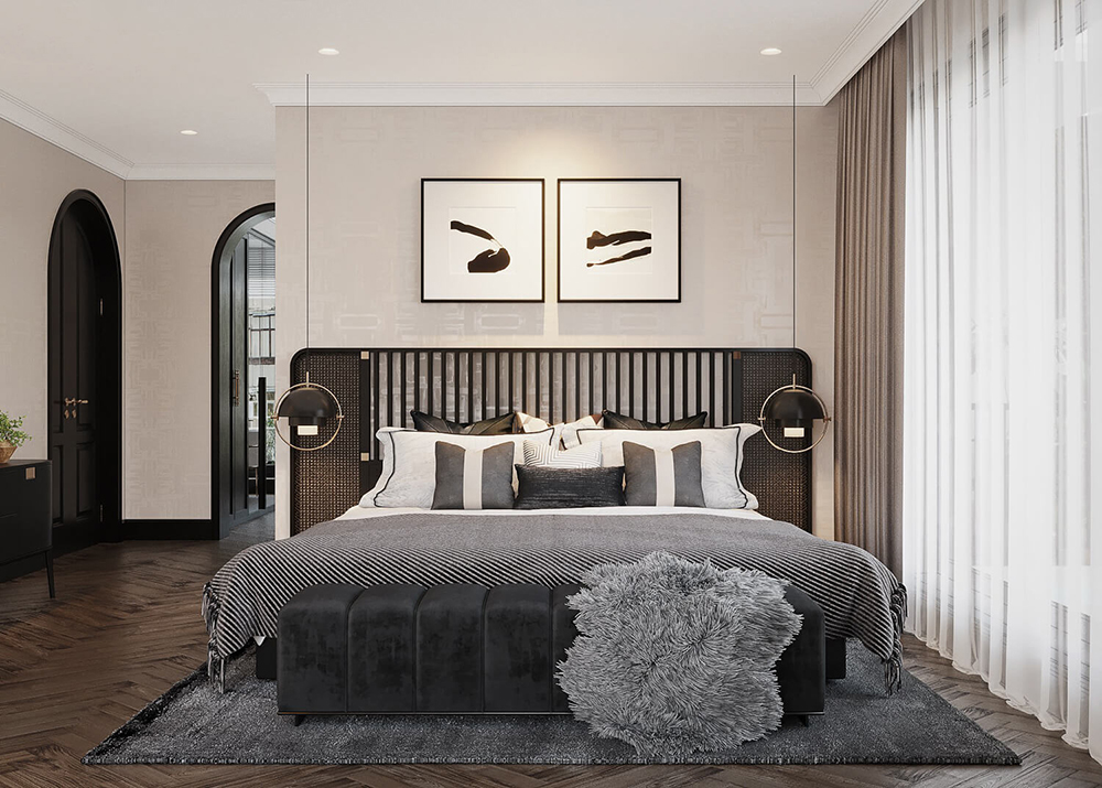 Thảm trải giường ngủ họa tiết