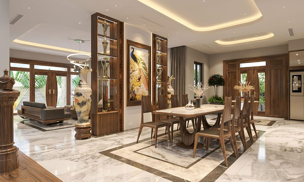 Thiết kế phòng ăn với ánh sáng tự nhiên