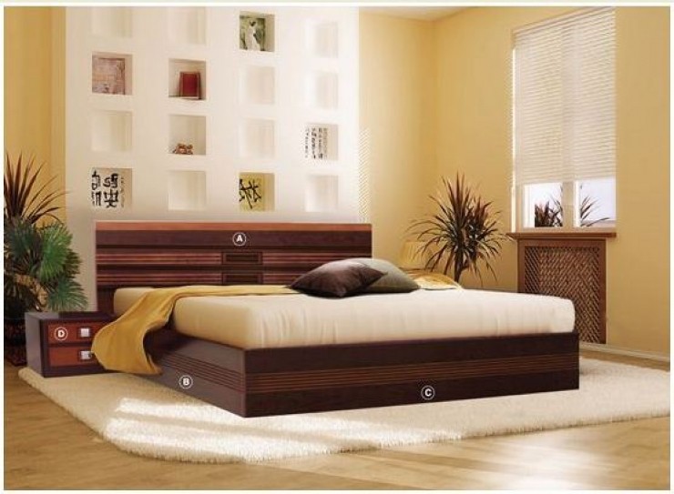 Giường ngủ hiện đại, chạy chỉ và phối màu độc đáo.