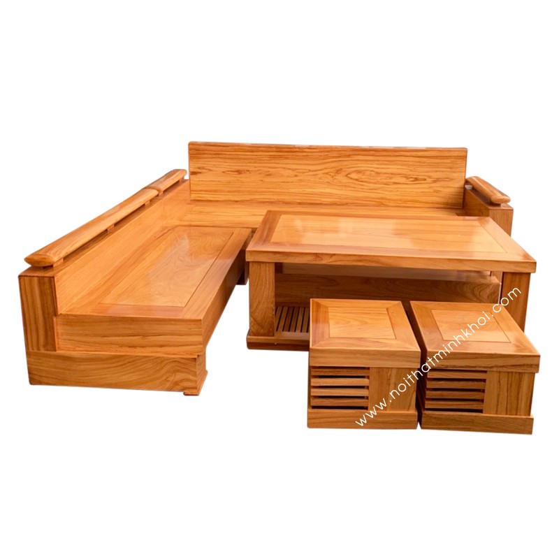 bộ bàn ghế gỗ thiết kế dạng góc