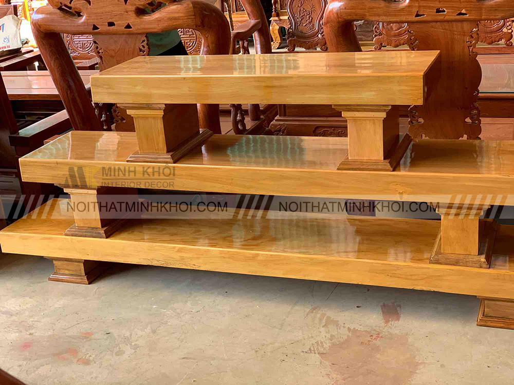 Kệ tivi 3 tầng bằng gỗ chắc chắn màu sắc sang trọng