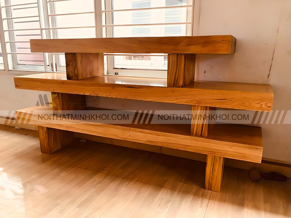 Kệ tivi 3 tấm gỗ chắc chắn thiết kế độc đáo đa chức năng