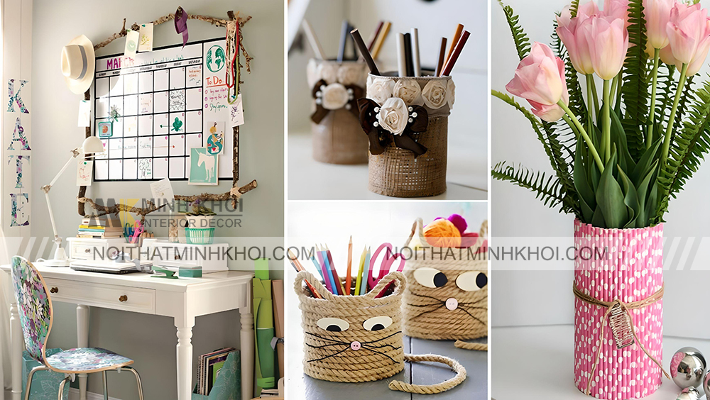 Trang trí bàn trang điểm bằng đồ handmade