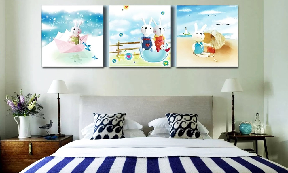 Trang trí giường ngủ với khung tranh đẹp