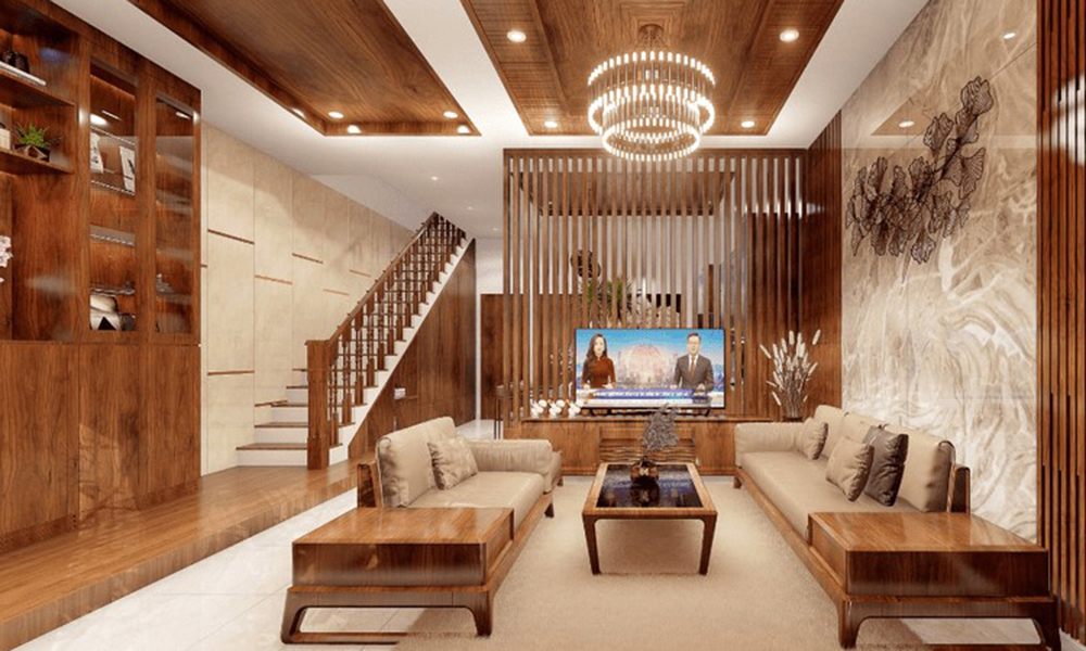 Trang trí tường bằng vách gỗ