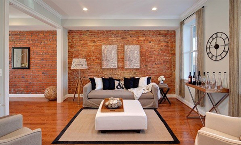 Trang trí vách tường gạch thô