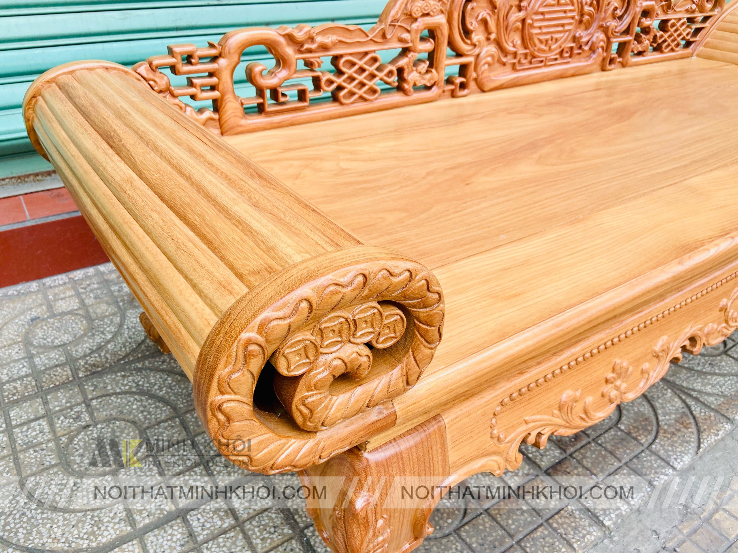 Trường kỷ Phương Lười Gõ Đỏ cao Cấp - PL122