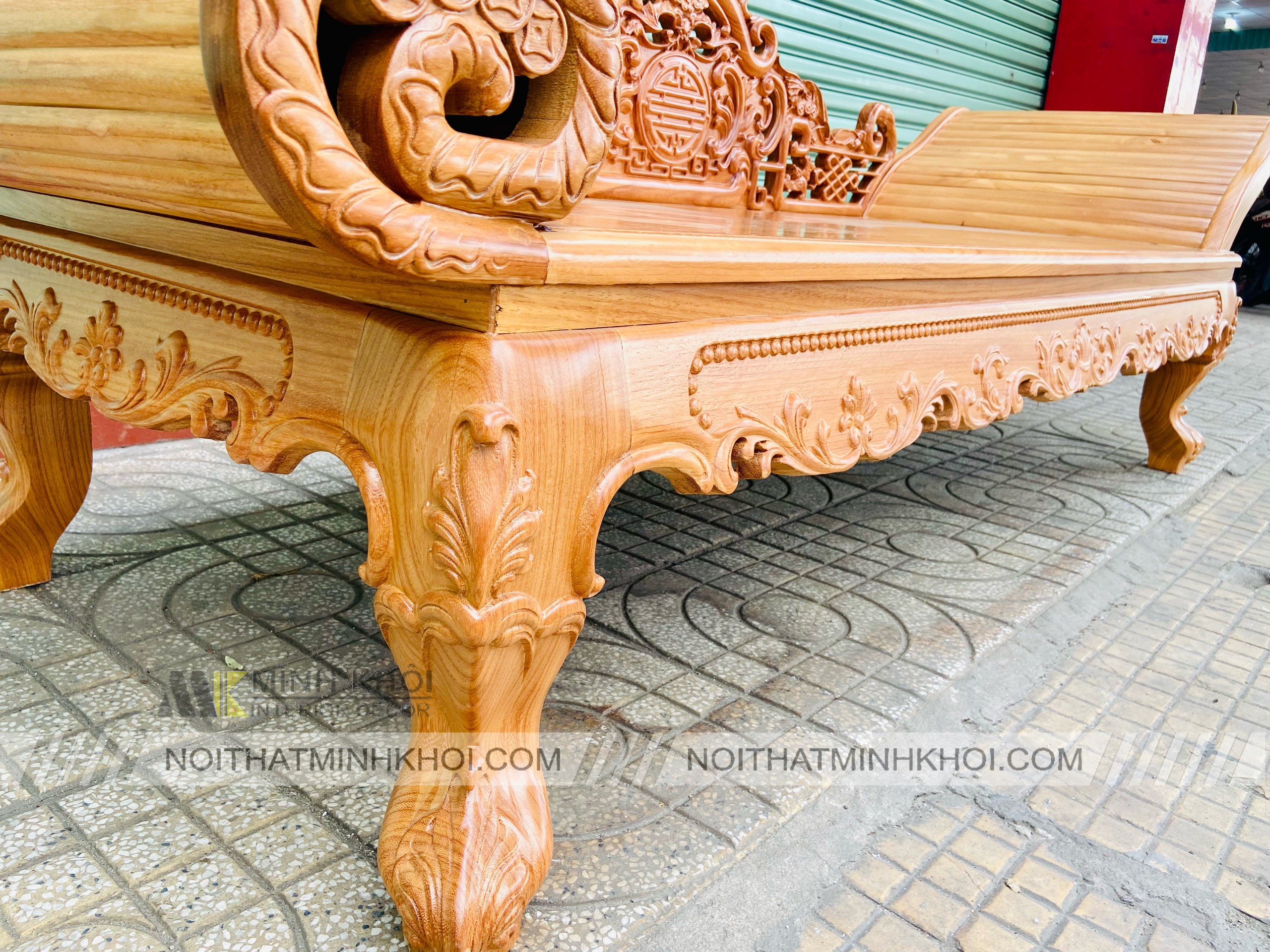 Trường kỷ Phương Lười Gõ Đỏ cao Cấp - PL122