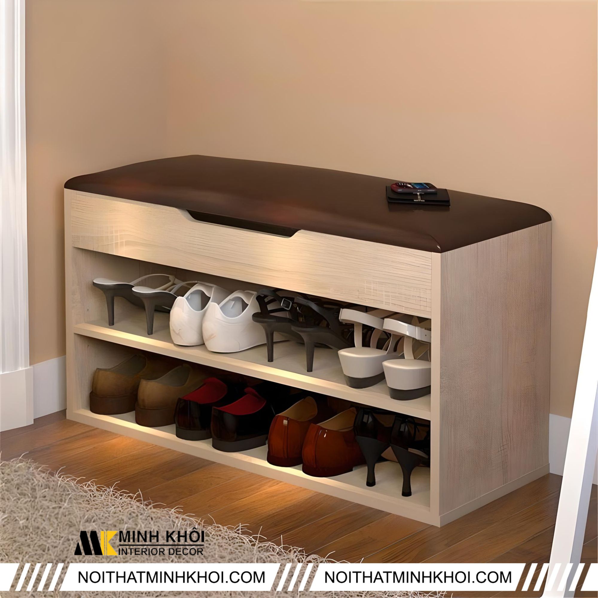 Chất liệu cấu tạo là một yếu tố không thể bỏ qua khi mua tủ giày dép cho gia đình