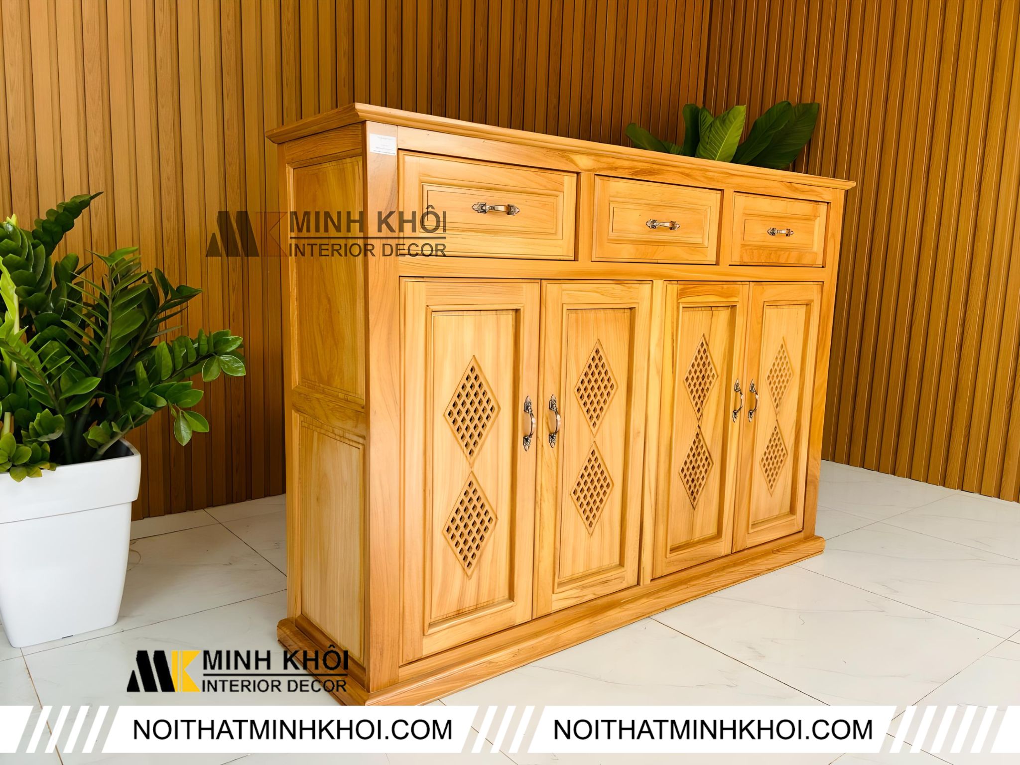 Tủ để giày gỗ gõ đỏ 1m5 - TDG903