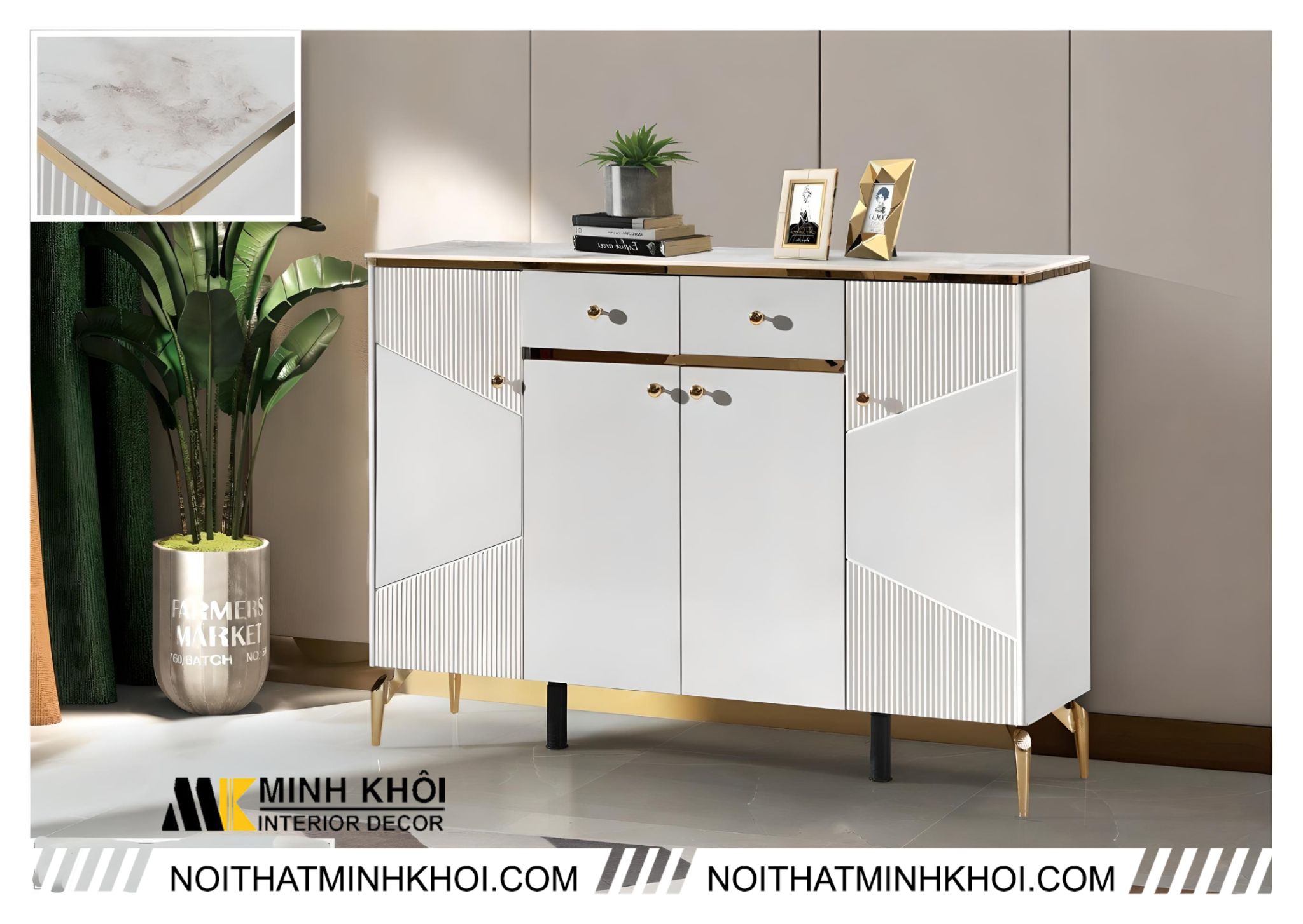 Tủ để giày hiện đại 4 cánh