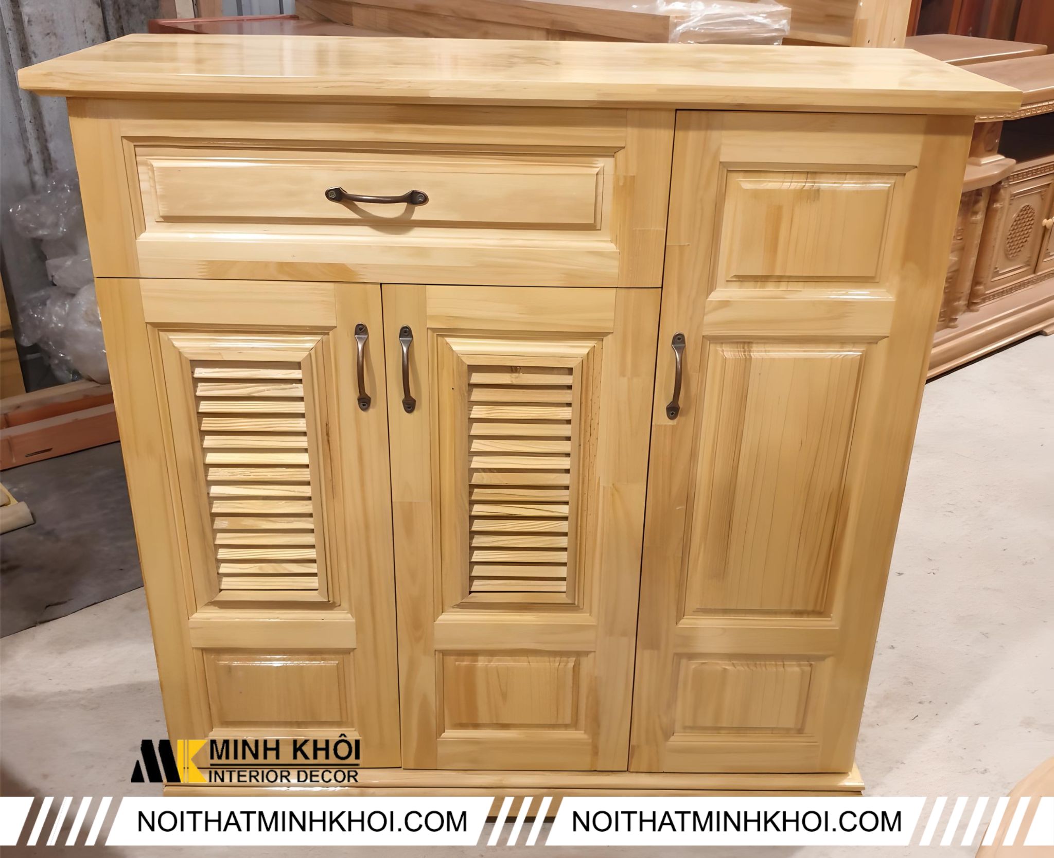 Tủ đựng giày dép 3 cánh đơn giản, hiện đại