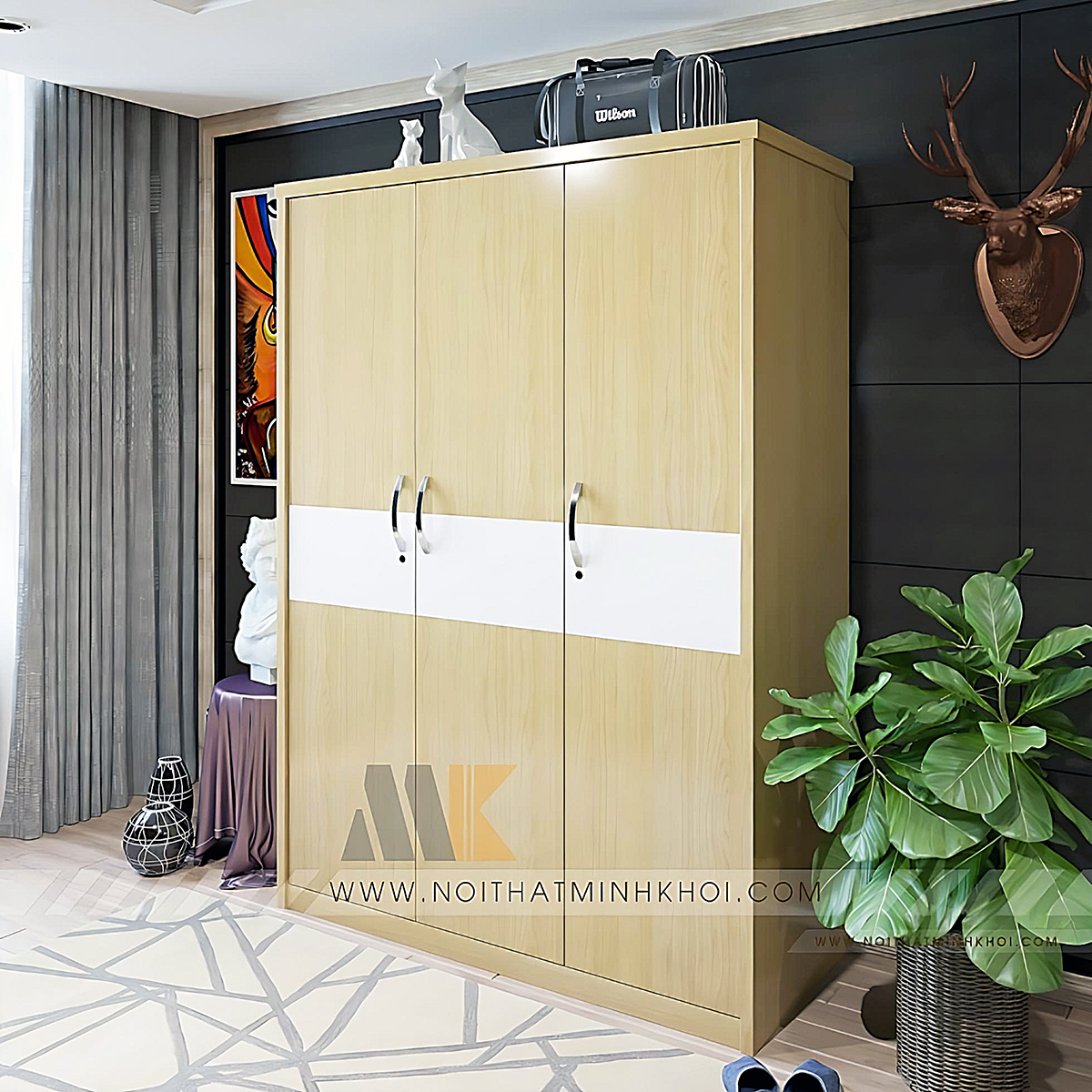 Tủ Áo 3 Cánh MDF Nhập Khẩu Giá Rẻ - TA658