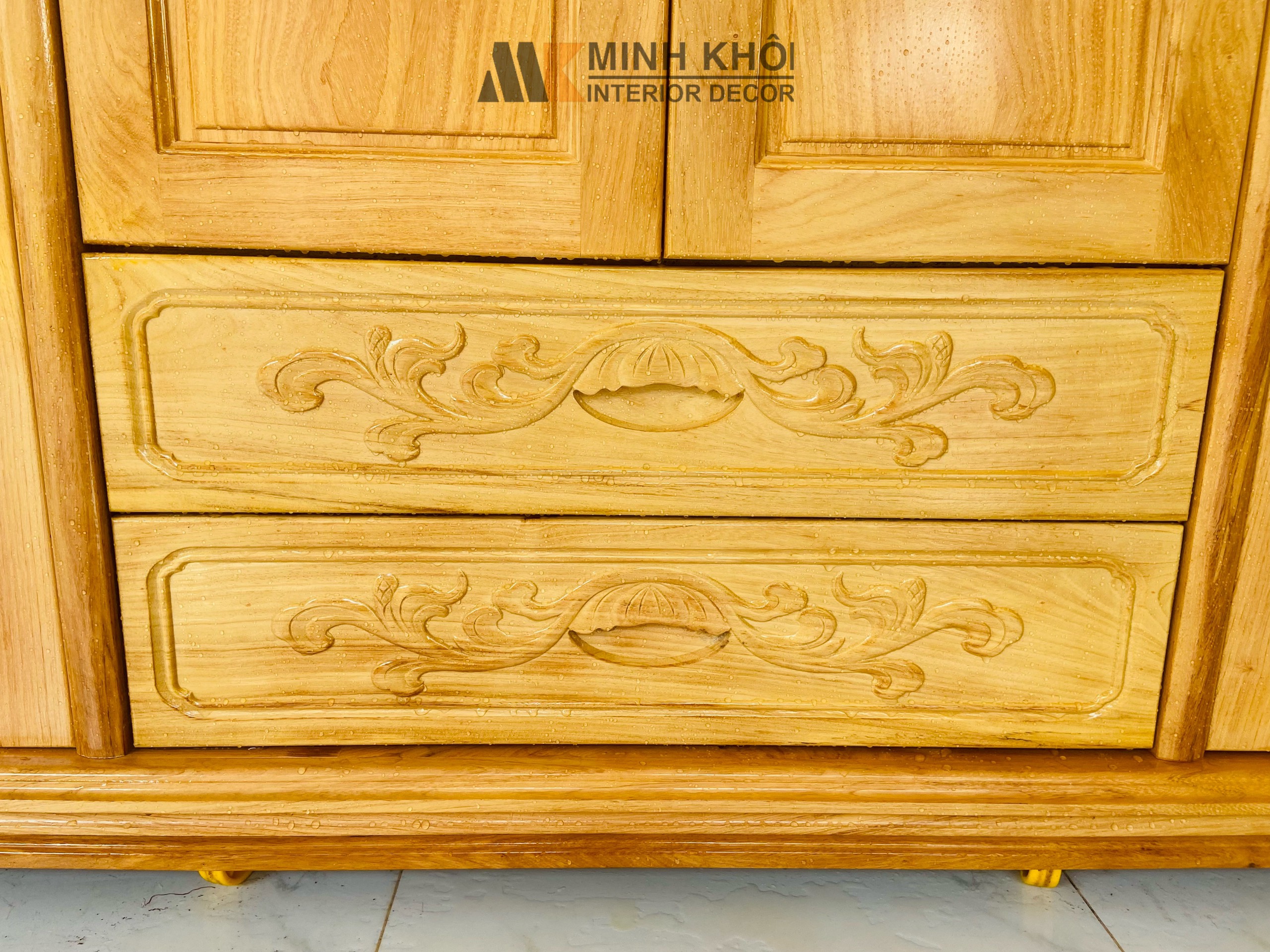 Tủ Áo 4 Cánh Gỗ Gõ Đỏ - TA222