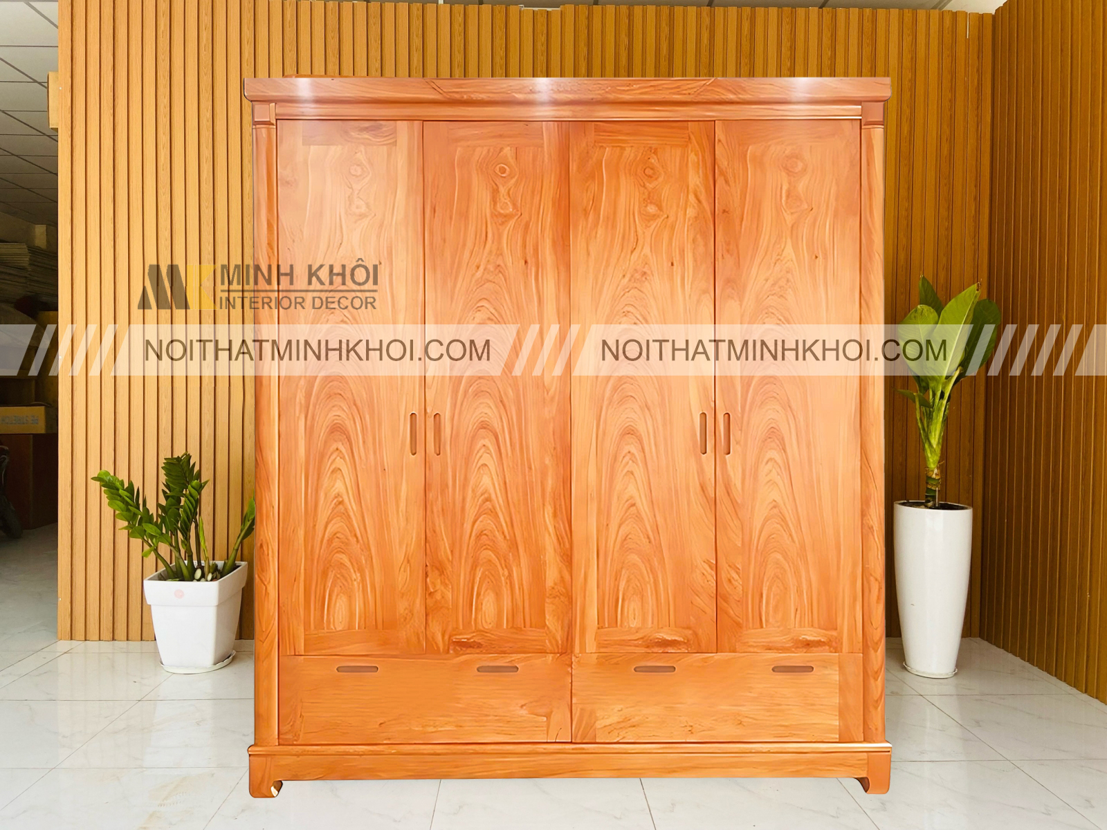 Tủ Áo Gỗ Hương Đá 4 Cánh Tinh Tế - TA568