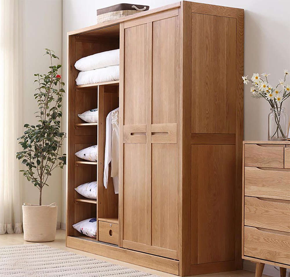Tủ áo gỗ Sồi nga cánh mở