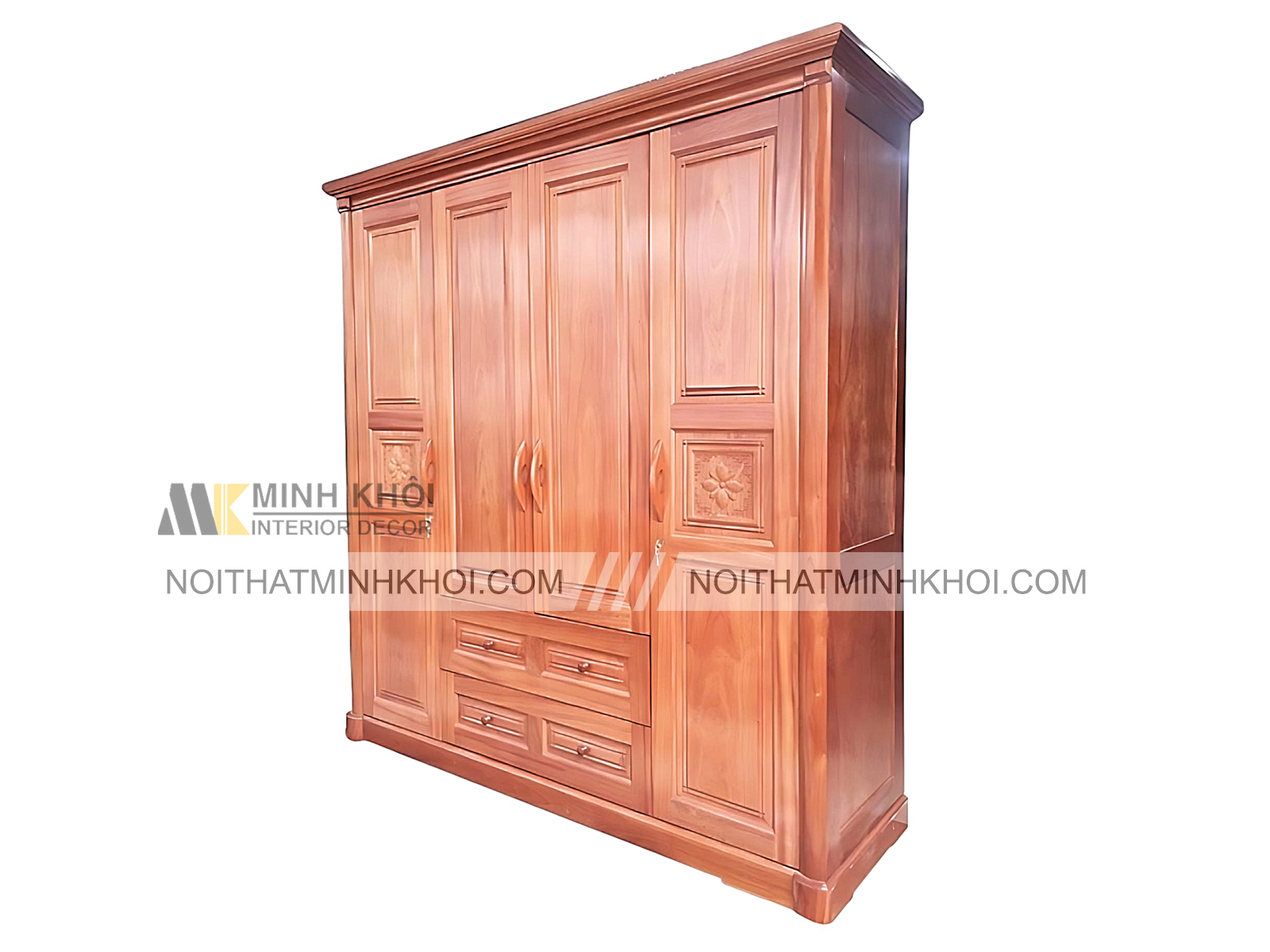 Tủ Áo Gỗ Xoan Đào 4 Cánh Đẹp - TA569