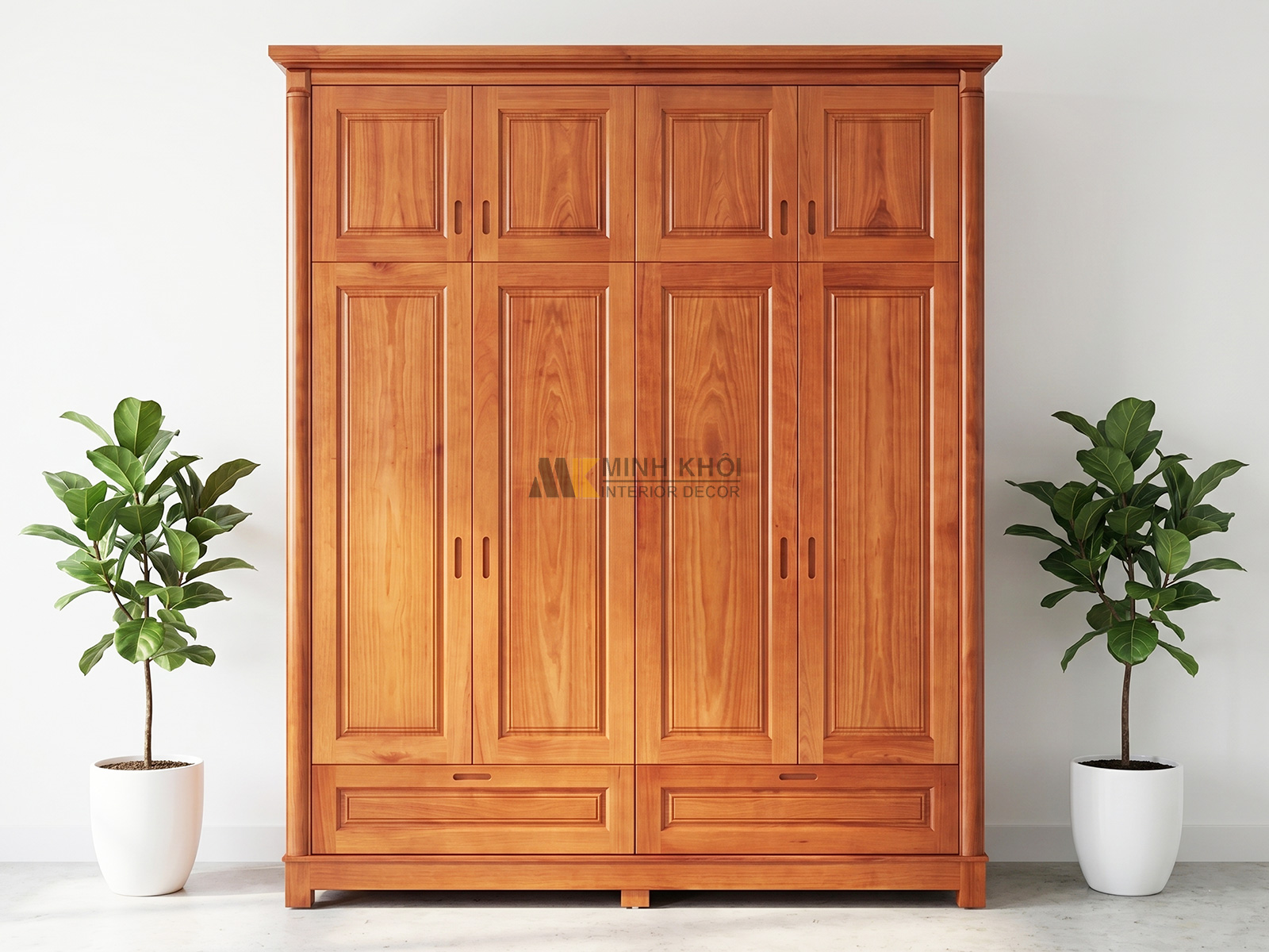 Tủ  Áo Gỗ Xoan Đào Hiện Đại 4 Cánh Đẹp - TA953