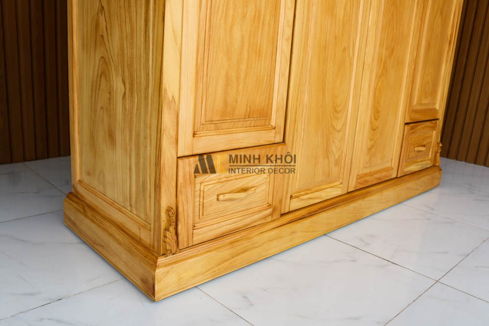 Tủ Áo Quần Gõ Đỏ 4 Cánh - TA970