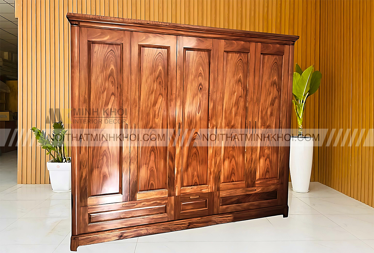 Tủ Áo Quần Hương Xám Hiện Đại 5 Cánh - TA964