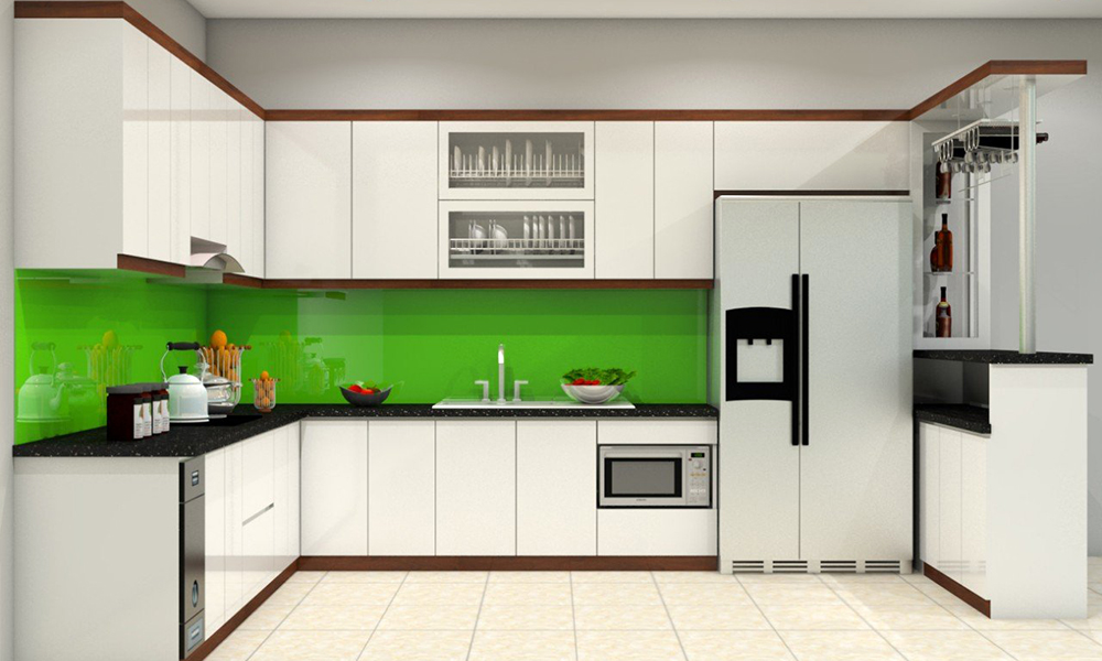 Tủ bếp acrylic đẹp hiện đại